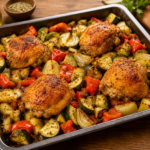 pollo al horno con verduras