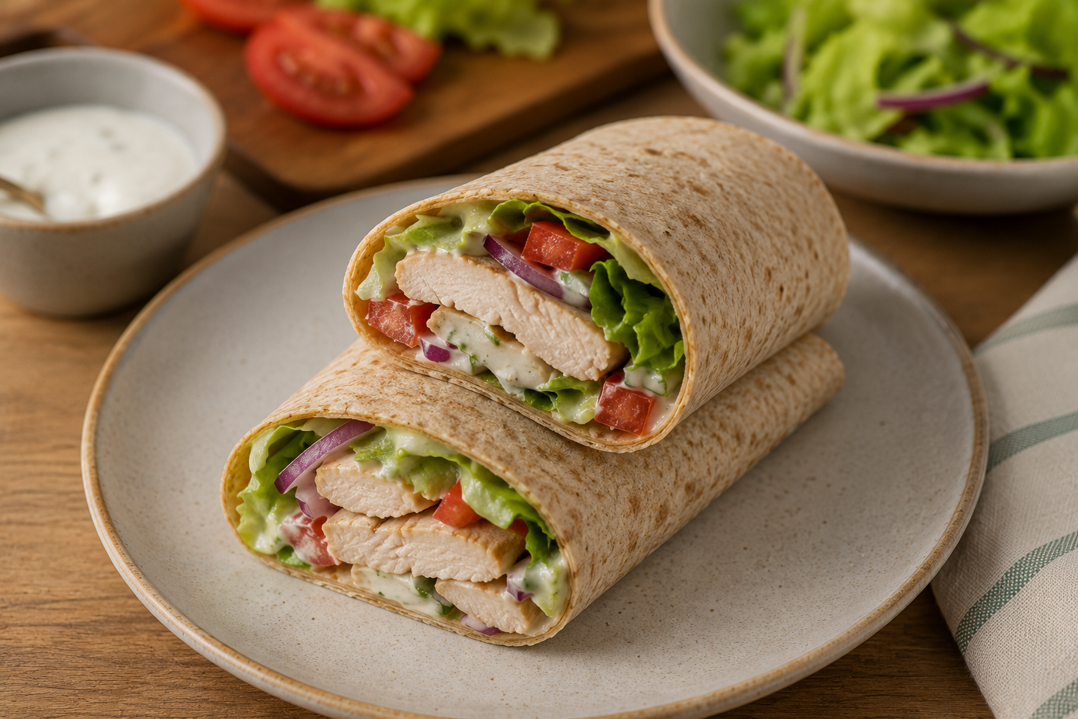 wrap de pollo saludable
