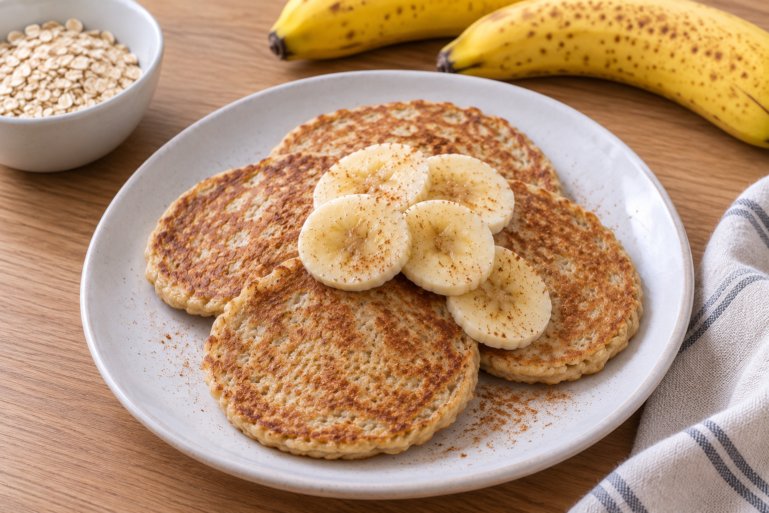 tortitas de avena y plátano sin azúcar