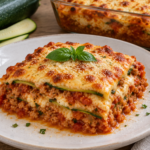 Lasaña de calabacín saludable, sin pasta y jugosa, un clásico italiano hecho ligero en menos de una hora.