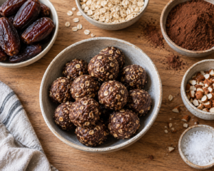 Bolitas energéticas de avena y cacao sin horno (listas en 10 minutos)