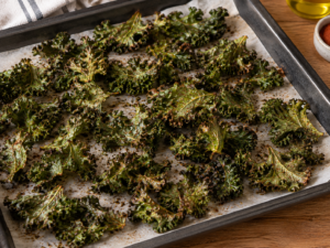 Chips de kale al horno: la alternativa crujiente a las patatas fritas